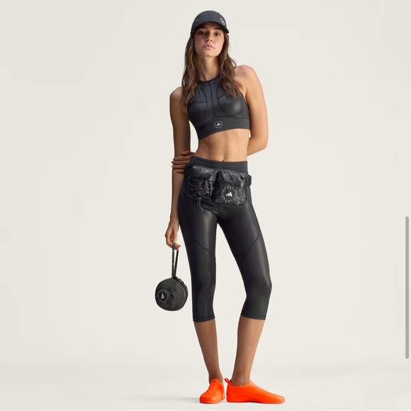 NWT ADIDAS by Stella McCartney BUMBAG SHINE crossbody bag black croc pattern OS - Picture 7 of 14